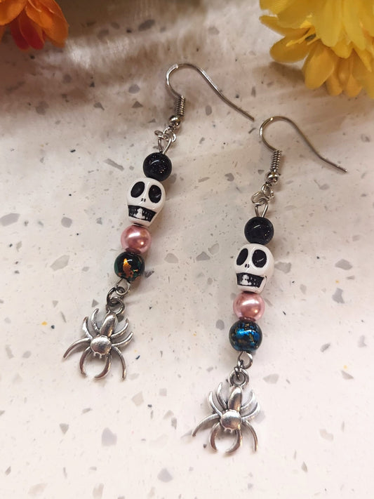 Spider Skeleton Earrings 